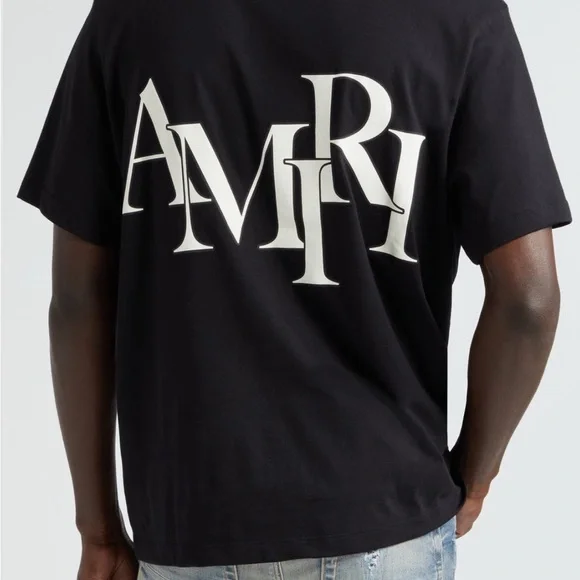 AMIRI STAGGERED LOGO GRAPHIC T-SHIRT